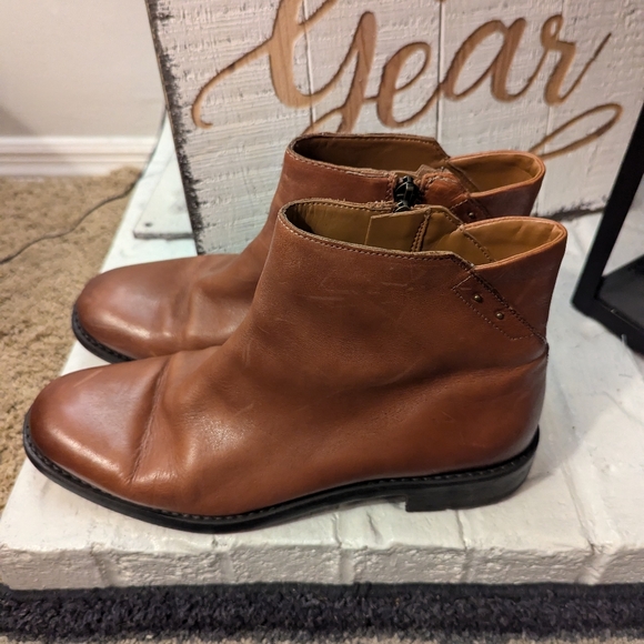 Women's Leather Booties - Picture 2 of 4